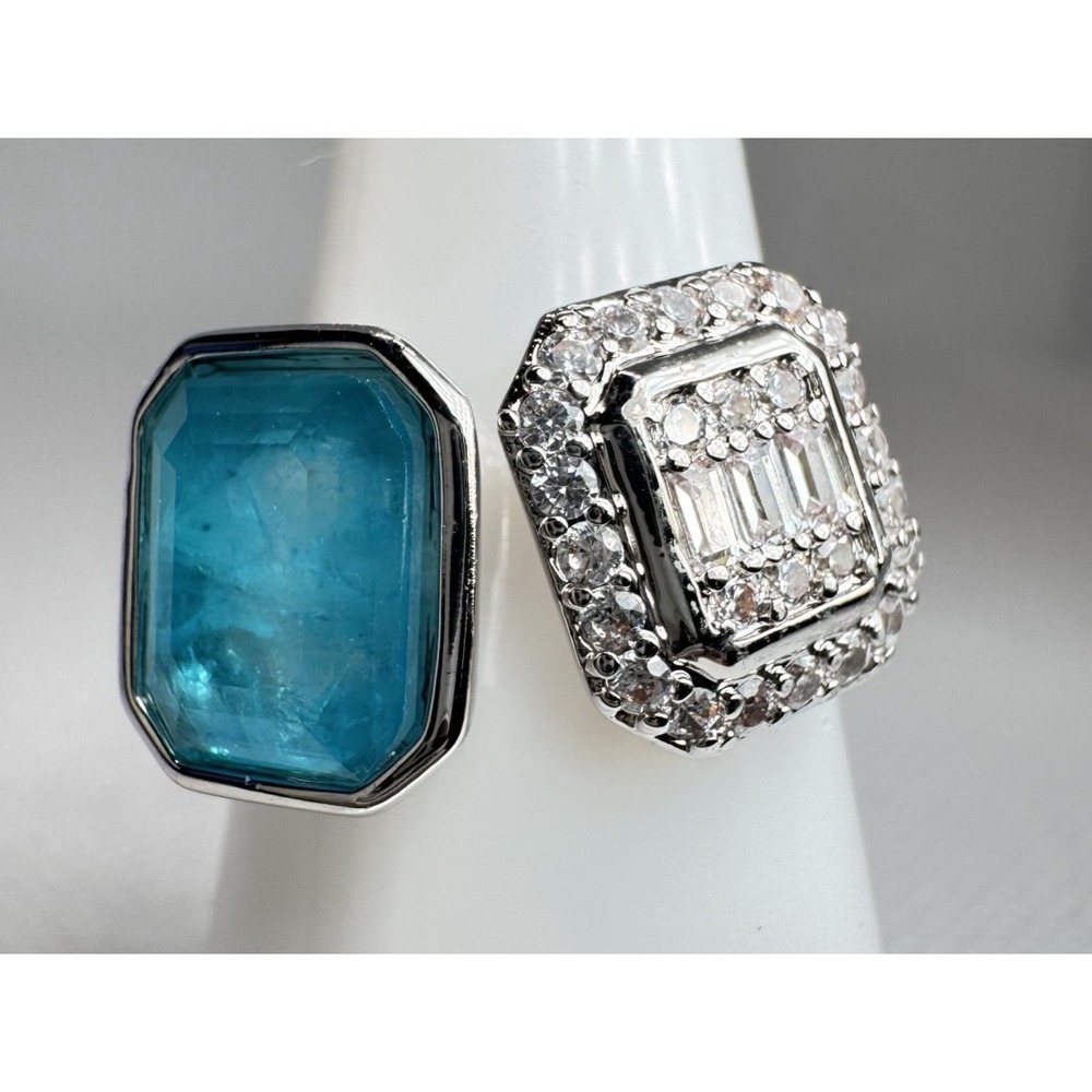 Size 7 Bomb Party Ring - RG27383 The Promise Between Ends - Light Blue Quartz